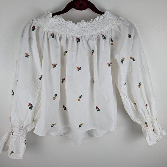 NWOT Zara Embroidered Off the shoulder top Size XS - Picture 4 of 4